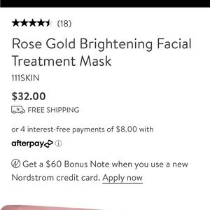 *Set of 4* 111 skin Rose gold brightening facial mask